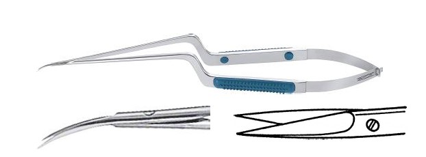 Сенсешн ножиці гострі байонетні вигнуті 90 мм/215мм